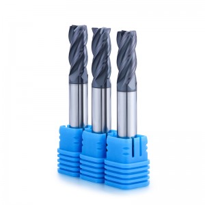 Tungsten carbide CNC tools 4 flat flute milling cutter 45 degree end mill for carbon steel